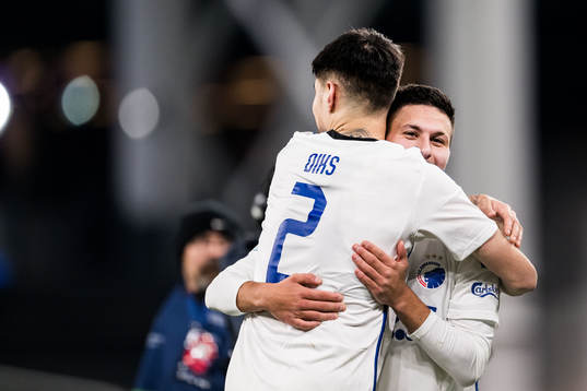 Kevin Diks and Roony Bardghji of FC Copenhagen celebrates