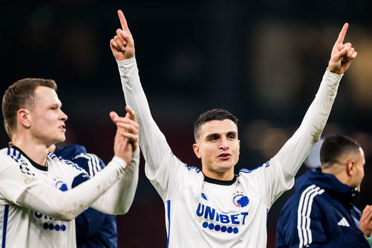 Viktor Claesson and Mohamed Elyounoussi of FC Copenhagen