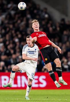 Lukas Lerager of FC Copenhagen and Rasmus Højlund of