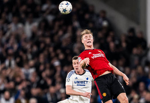Lukas Lerager of FC Copenhagen and Rasmus Højlund of