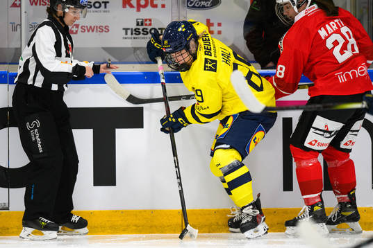 Nicole Hall of Sweden and Alina Marti of Switzerland