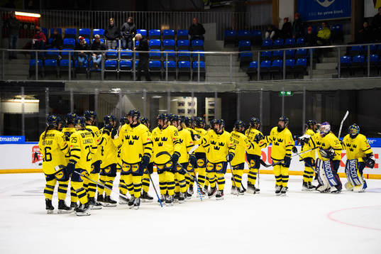 Players of Sweden celebrate