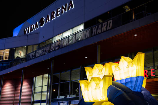 Exterior view of Vida arena prior to the Karjala Tournament