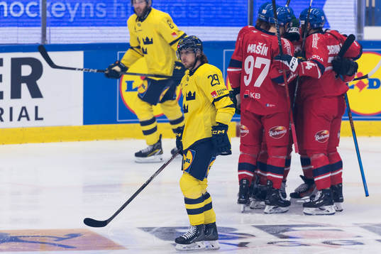 Mario Kempe of Sweden looks dejected