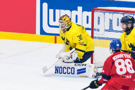 Goaltender Linus Söderström of Sweden