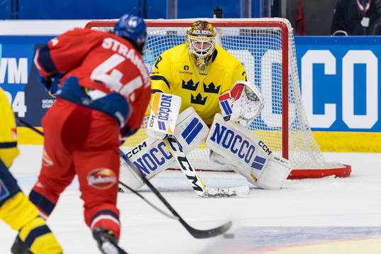 Goaltender Linus Söderström of Sweden