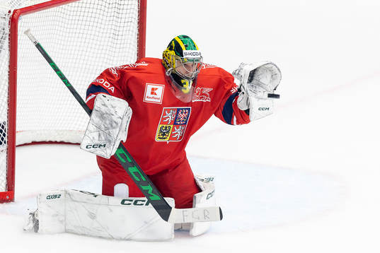 goaltender Jakub Málek of Czech Republic