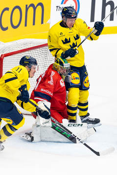 goaltender Jakub Málek of Czech Republic and Dennis