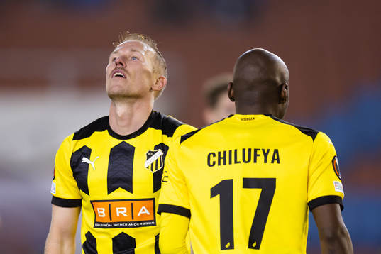 Mikkel Rygaard Jensen of BK Häcken looks dejected