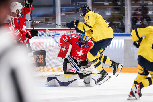 Sandro Aeschlimann of Switzerland and Joakim Nygård of