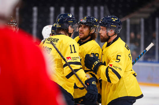 Joakim Nygård, Mario Kempe and Oscar Fantenberg of Sweden