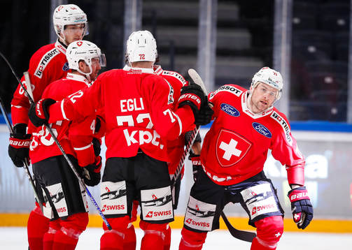 Tanner Richard of Switzerland celebrates