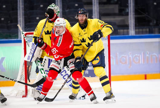 Sven Andrighetto of Switzerland and Petter Granberg of
