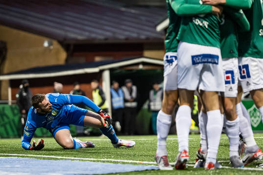 Jönköpings Södras målvakt Alexander Nilsson deppar