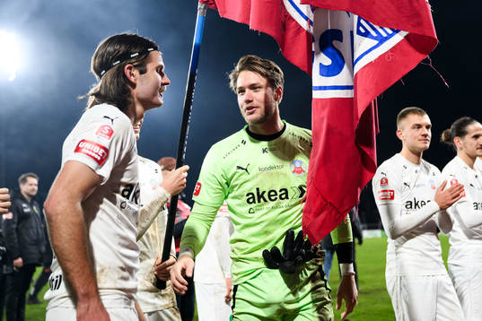 Helsingborgs Wilhelm Loeper och målvakt Kalle Joelsson