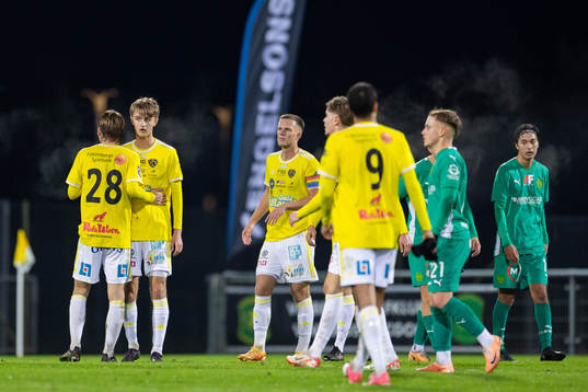 Falkenbergs spelare jublar