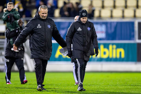 Falkenbergs målvaktstränare Björn Nordberg och tränare