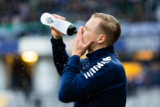 Utsiktens Jesper Brandt innan fotbollsmatchen i Superettan