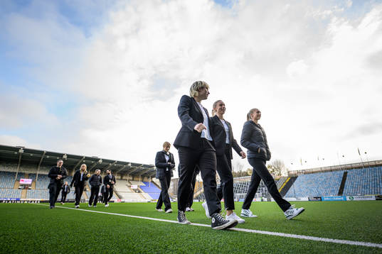 Hammarbys spelare känner på planen