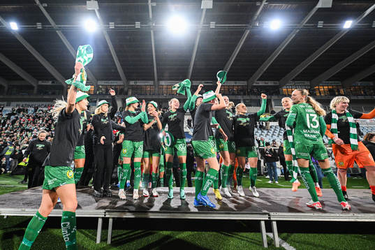 Hammarbys spelare jublar