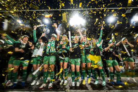 Hammarbys spelare jublar