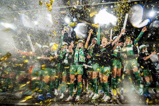 Hammarbys spelare jublar