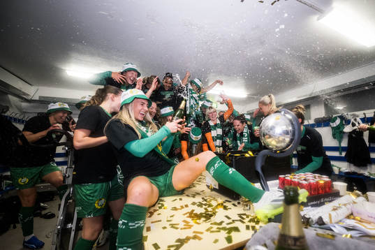 Hammarbys spelare jublar