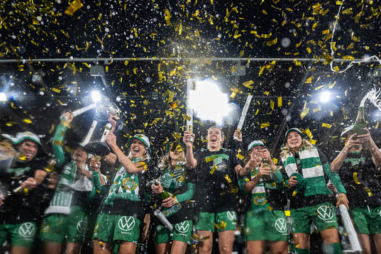 Hammarbys spelare jublar över SM-guldet