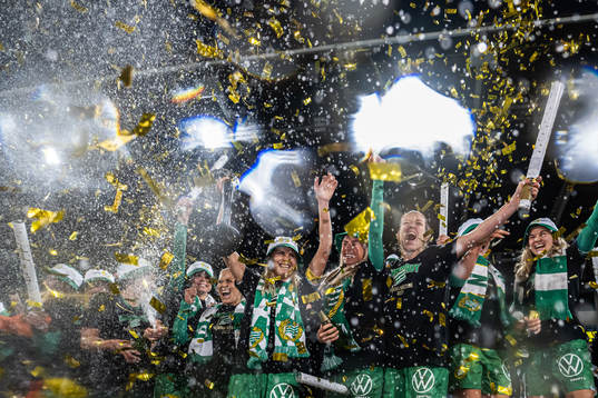 Hammarbys spelare jublar över SM-guldet