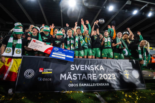 Hammarbys spelare jublar över SM-guldet