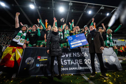 Hammarbys spelare jublar över SM-guldet