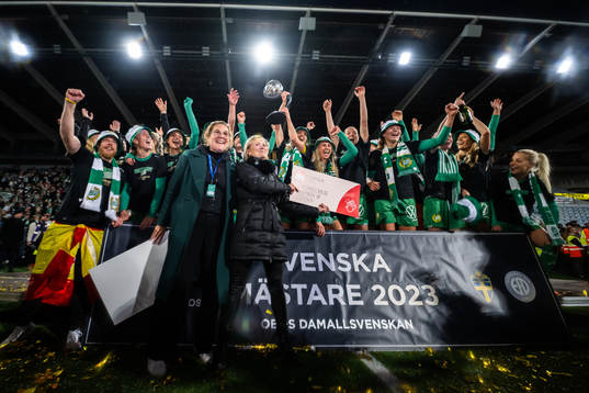 Hammarbys spelare jublar över SM-guldet