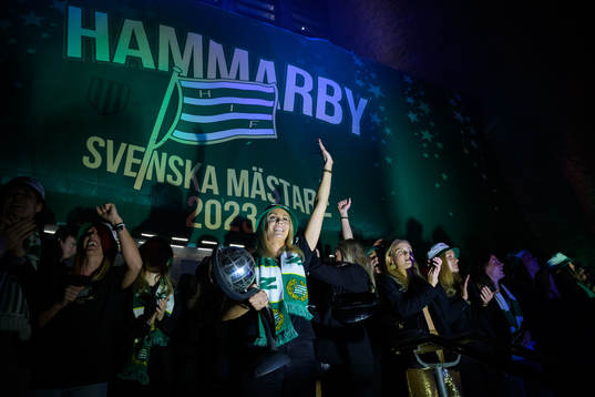 Hammarbys spelare jublar