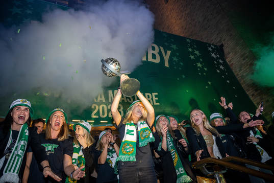 Hammarbys spelare jublar
