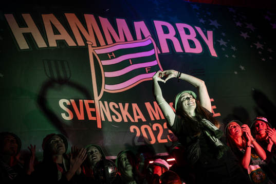 Hammarbys målvakt Anna Tamminen jublar