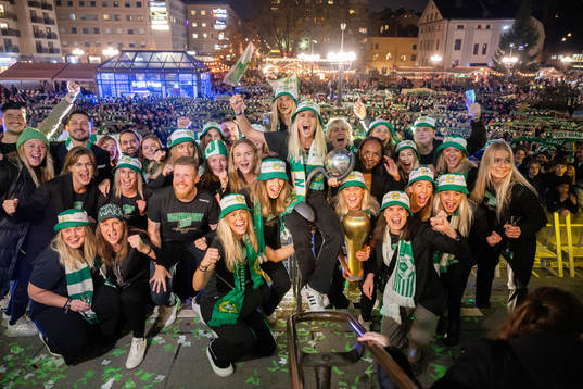 Hammarbys spelare jublar