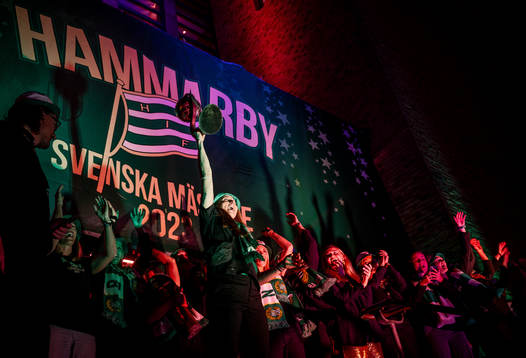 Hammarbys spelare jublar