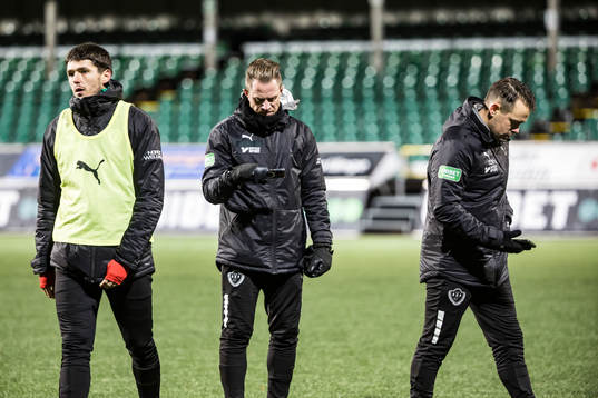 Jönköpings Södras Sadmir Zekovic och Tommy Thelin och