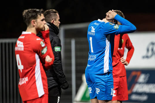 Jönköpings Södras målvakt Alexander Nilsson deppar