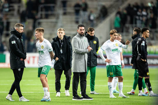 Hammarbys tränare Abel Lorincz deppar