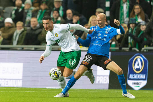 Hammarbys Deniz Gul och Halmstads Andreas Johansson