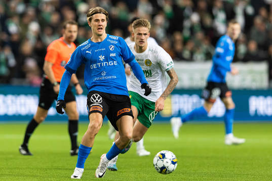 Halmstads Erik Ahlstrand och Hammarbys Fredrik Hammar