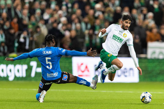 Halmstads Joseph Baffoe och Hammarbys Montader Madjed