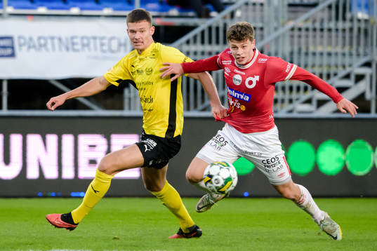 Mjällbys Arvid Brorsson och Degerfors Gustav Lindgren