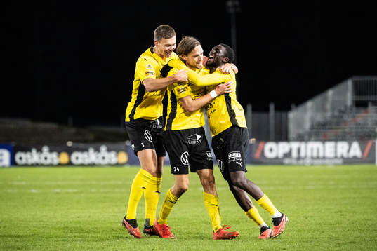 Mjällbys Arvid Brorsson, Tom Pettersson, Seedy Imam Jagne