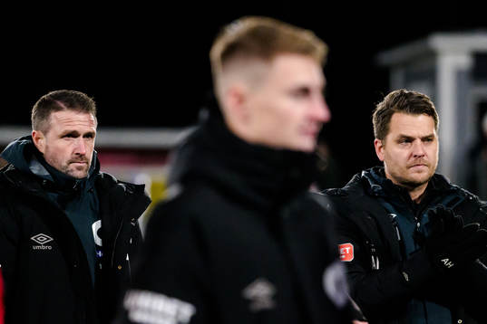 Degerfors tränare Tobias Solberg och tränare Andreas