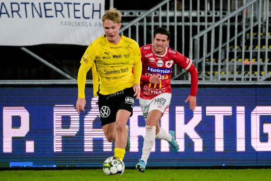 Mjällbys Max Fenger och Degerfors Carl Ljungberg
