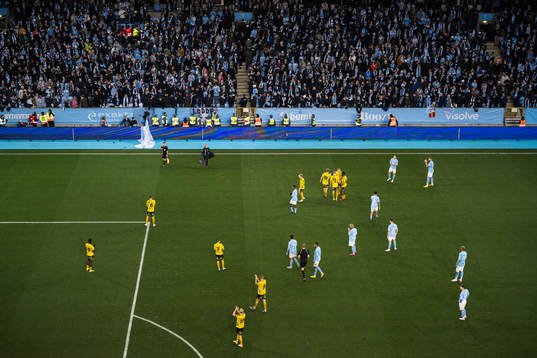 Ett spelavbrott på grund av en incident bland publiken