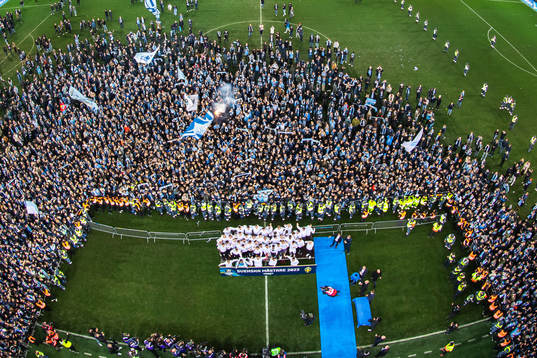 under fotbollsmatchen i Allsvenskan mellan Malmö FF och