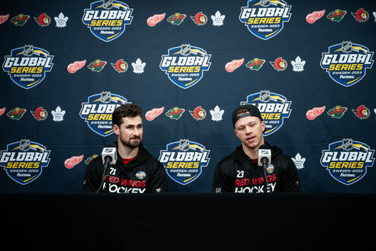 Bläddra bland fler bilder av Ice Hockey, NHL Global Series Stockholm, Detroit Red Wings, Practice 